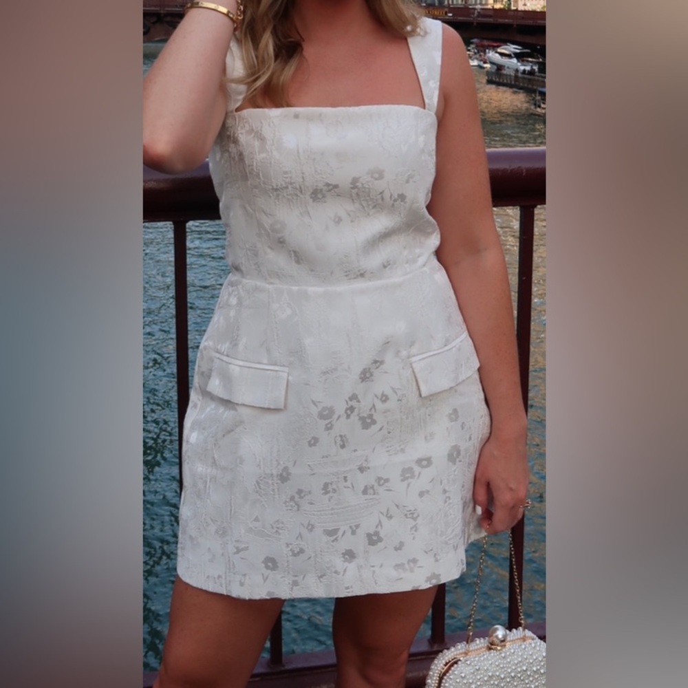 Amanda Uprichard Cream Floral Dress